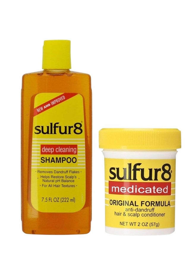 Sulfur 8 Sulfur8 Anti-Dandruff Hair & Scalp Care Duo Shampoo 7.5 oz with Conditioner 2 oz – Medicated Treatment with Sulfur & Salicylic Acid - Image 1